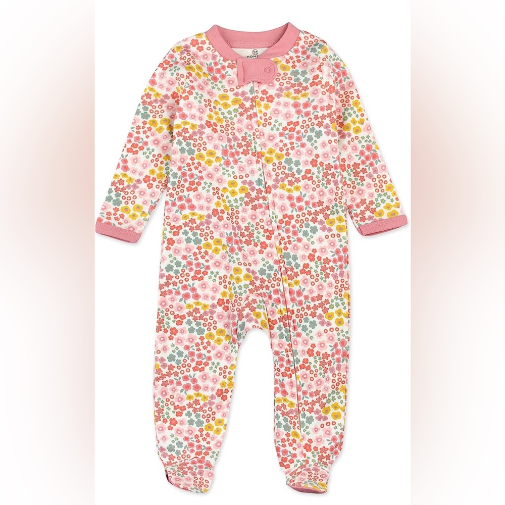 HonestBaby baby-girls Organic Cotton Footed Sleep & Play Pajamas